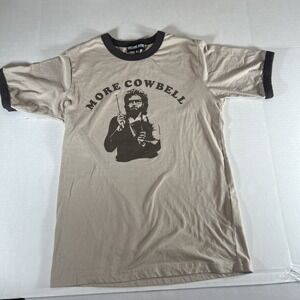 VTG Y2K SNL TV Show T-shirt Saturday Night Live More Cowbell Tan Ringer Licensed